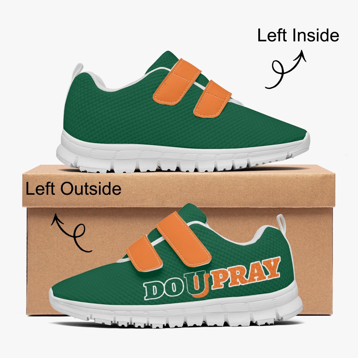672. Kids Lightweight Velcro Sneaker Do U Pray