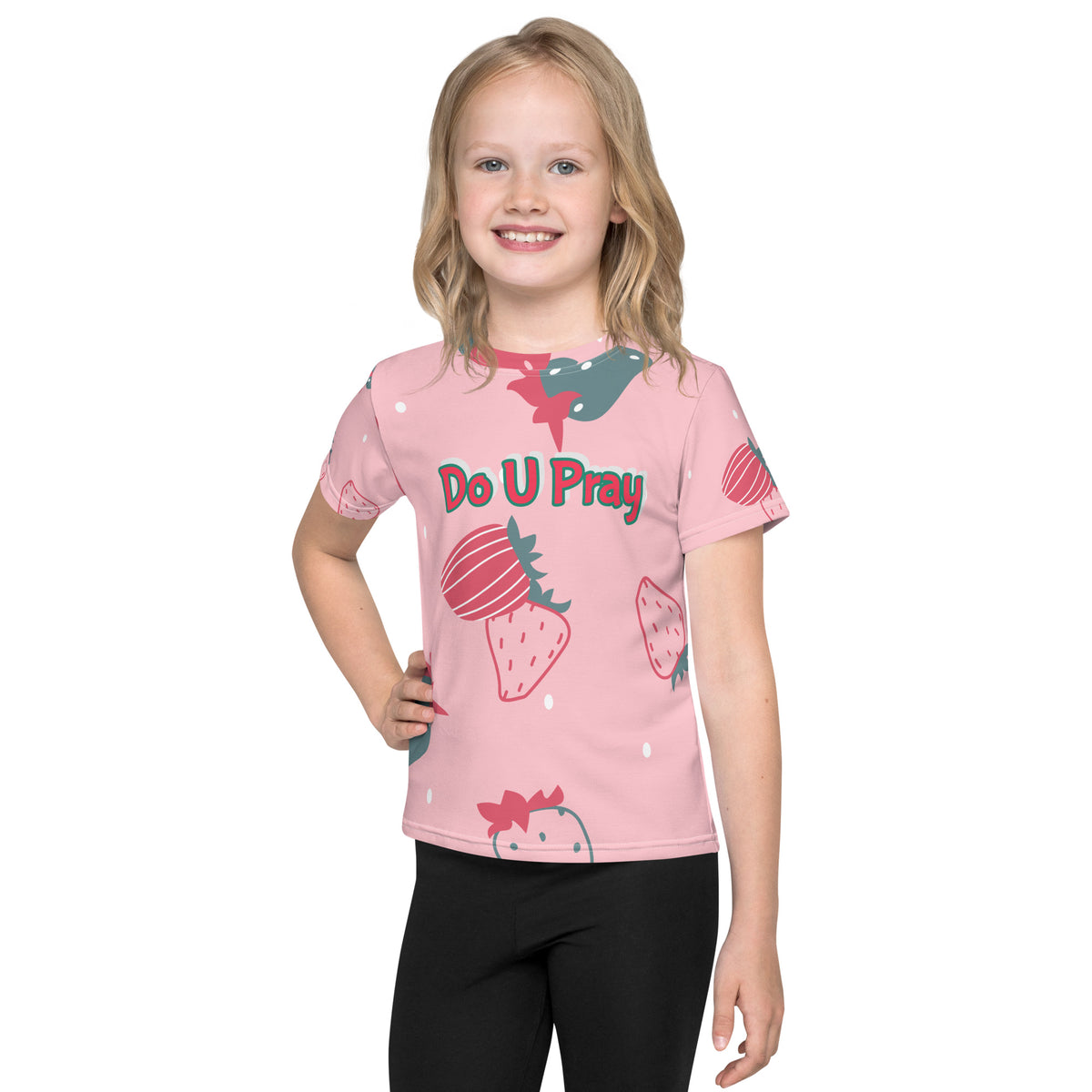 Kids Crew Neck T-Shirt – Soft, breathable cotton tee from the Do U Pray Collection, perfect for kids to express their faith with comfort and style.