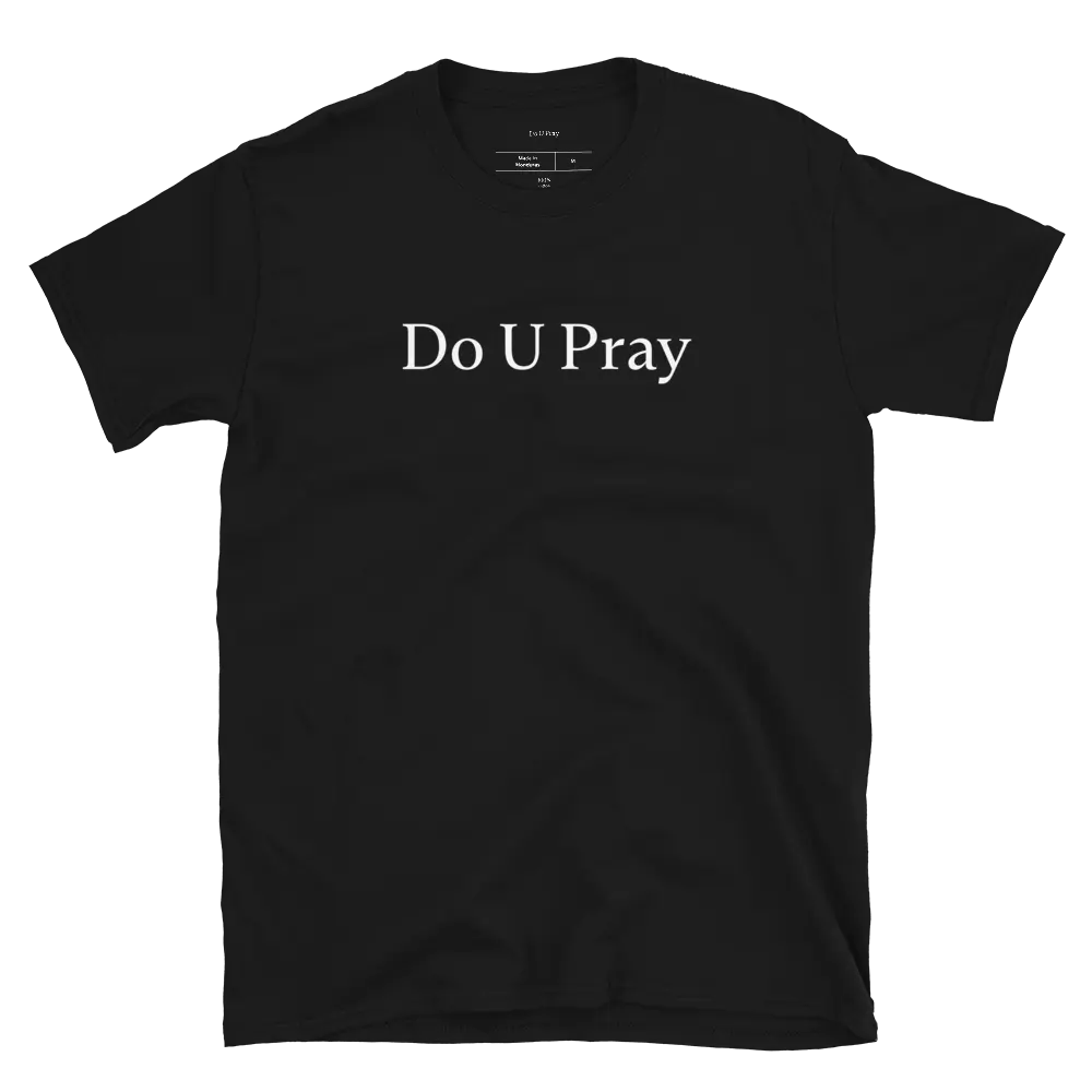 Do U Pray Classic Tee – Fuchsia T-shirt with faith-inspired design, soft cotton material, and a comfortable unisex fit.