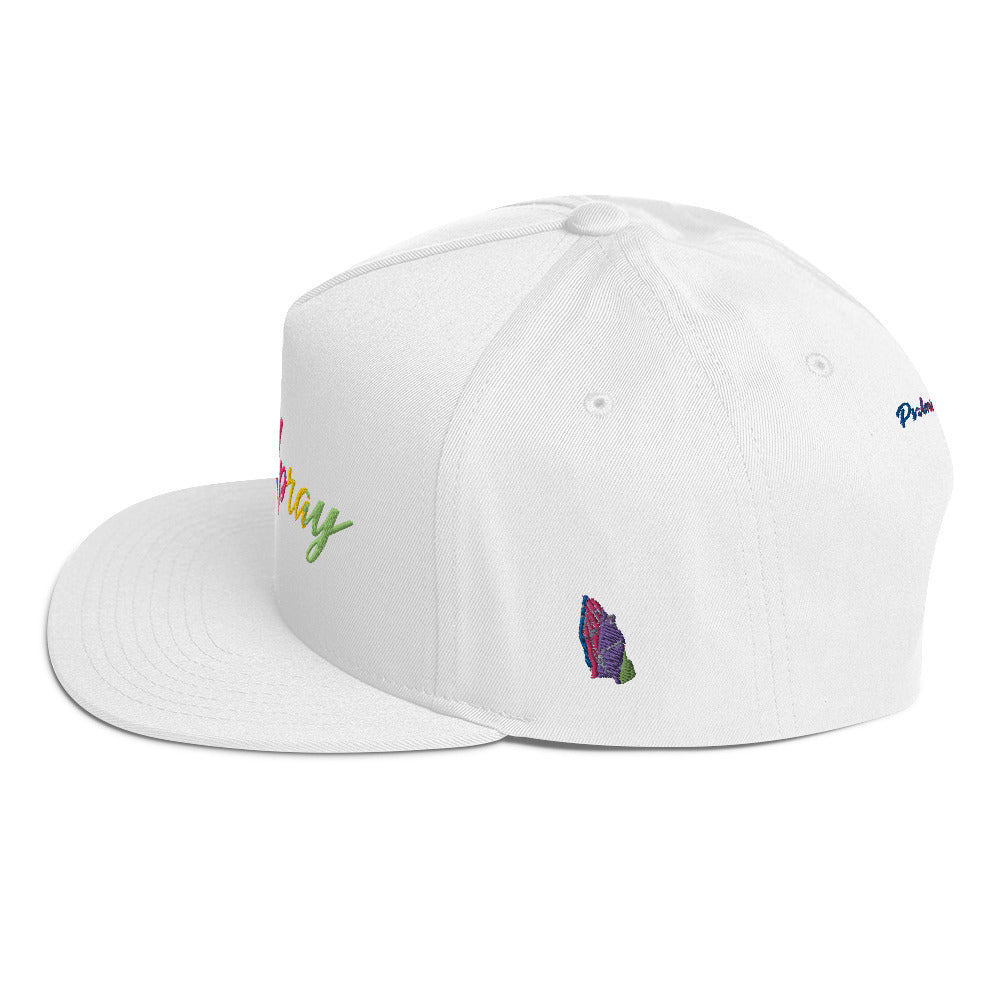 Rainbow Flat Bill Cap Do U Pray