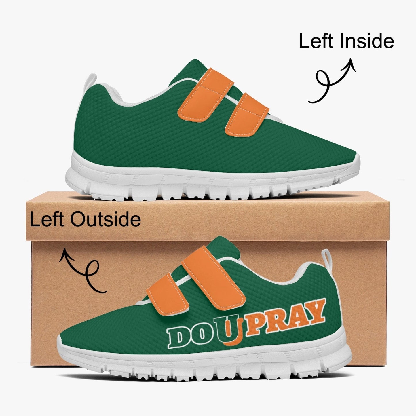 672. Kids Lightweight Velcro Sneaker Do U Pray