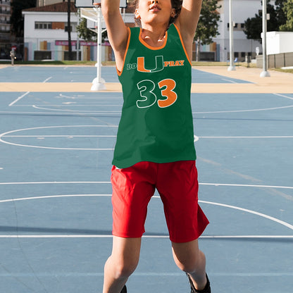 Bright and bold Kids DoUPray Basketball Jersey – empowering young players on and off the court!