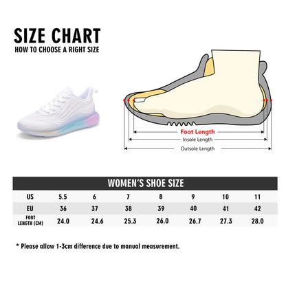 Womens Rainbow Atmospheric Cushion Running Shoes popcustoms