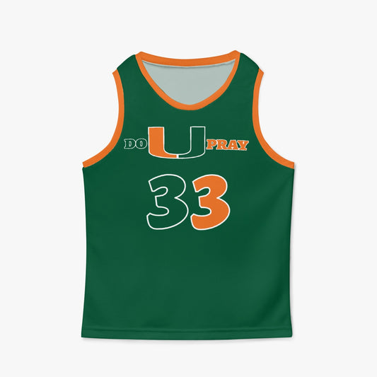 Bright and bold Kids DoUPray Basketball Jersey – empowering young players on and off the court!