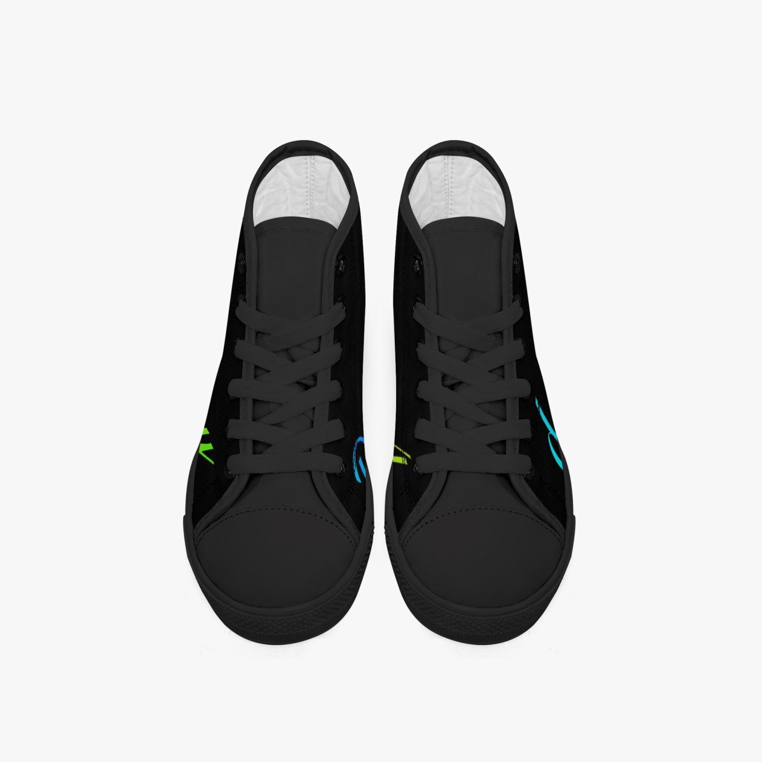 DoUPray Rainbow Kid’s High-Top Canvas Shoes-Black Do U Pray