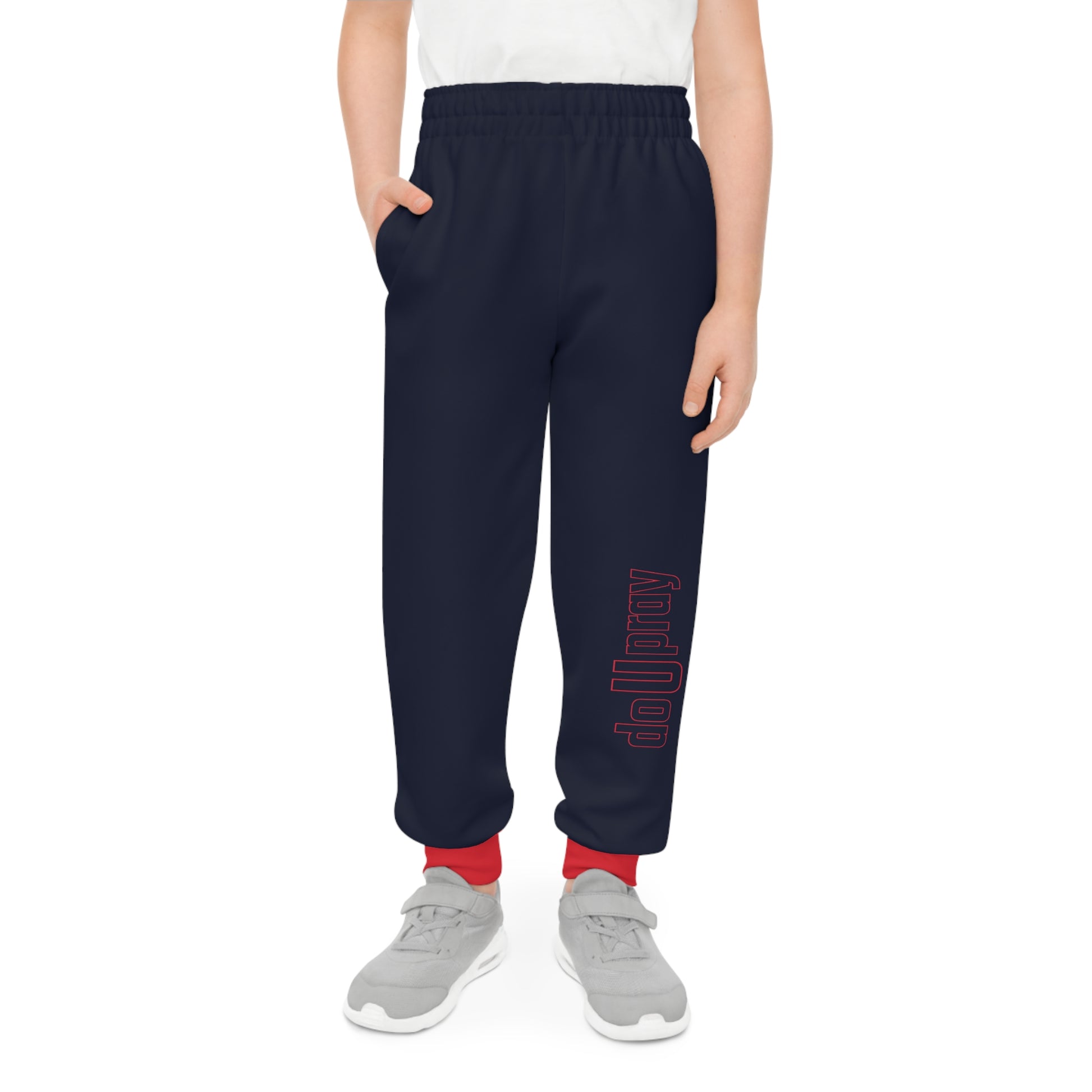 DoUPray UConn Youth Joggers (AOP) – Soft, athletic-fit joggers with an all-over "Do U Pray" design, part of the Believe Church Collection.