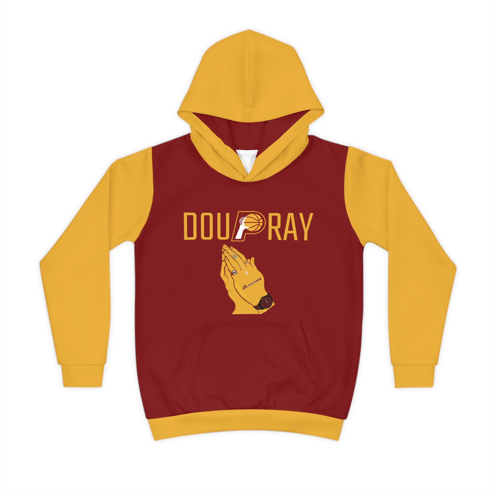 DoUPray Retro Children's Hoodie (AOP) – Vibrant all-over print hoodie made from recycled materials.