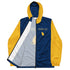 Man wearing Do U Pray men’s windbreaker jacket with printed faith slogan and hood