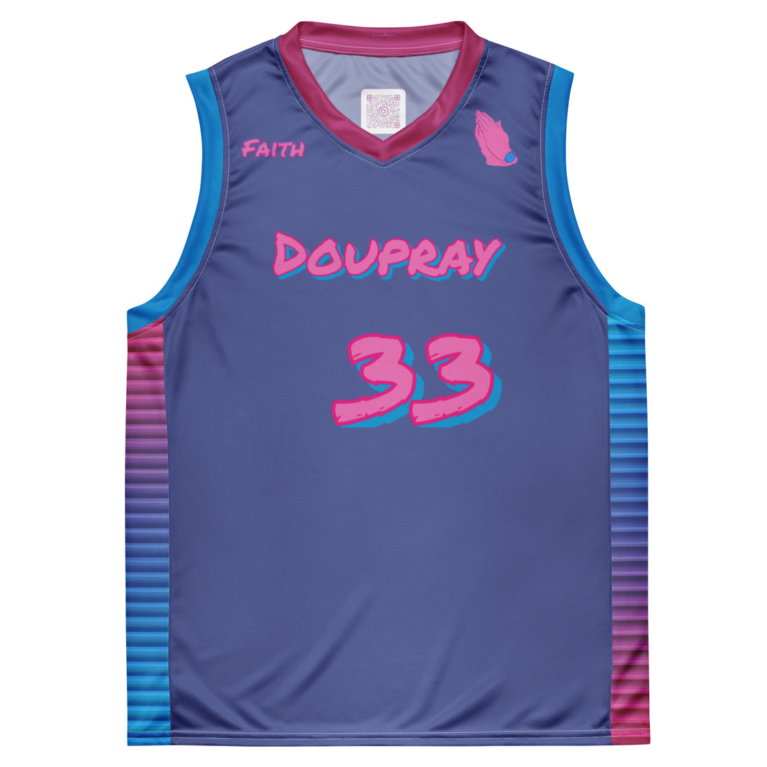 Do U Pray Graphiti Basketball Jersey Unisex recycled Christian athletic wear, bold print for spiritual athletes in the USA