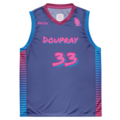 Do U Pray Graphiti Basketball Jersey Unisex recycled Christian athletic wear, bold print for spiritual athletes in the USA