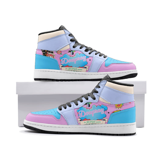 Air Pray sneakers with black sole and Do U Pray design, modern faith-based streetwear