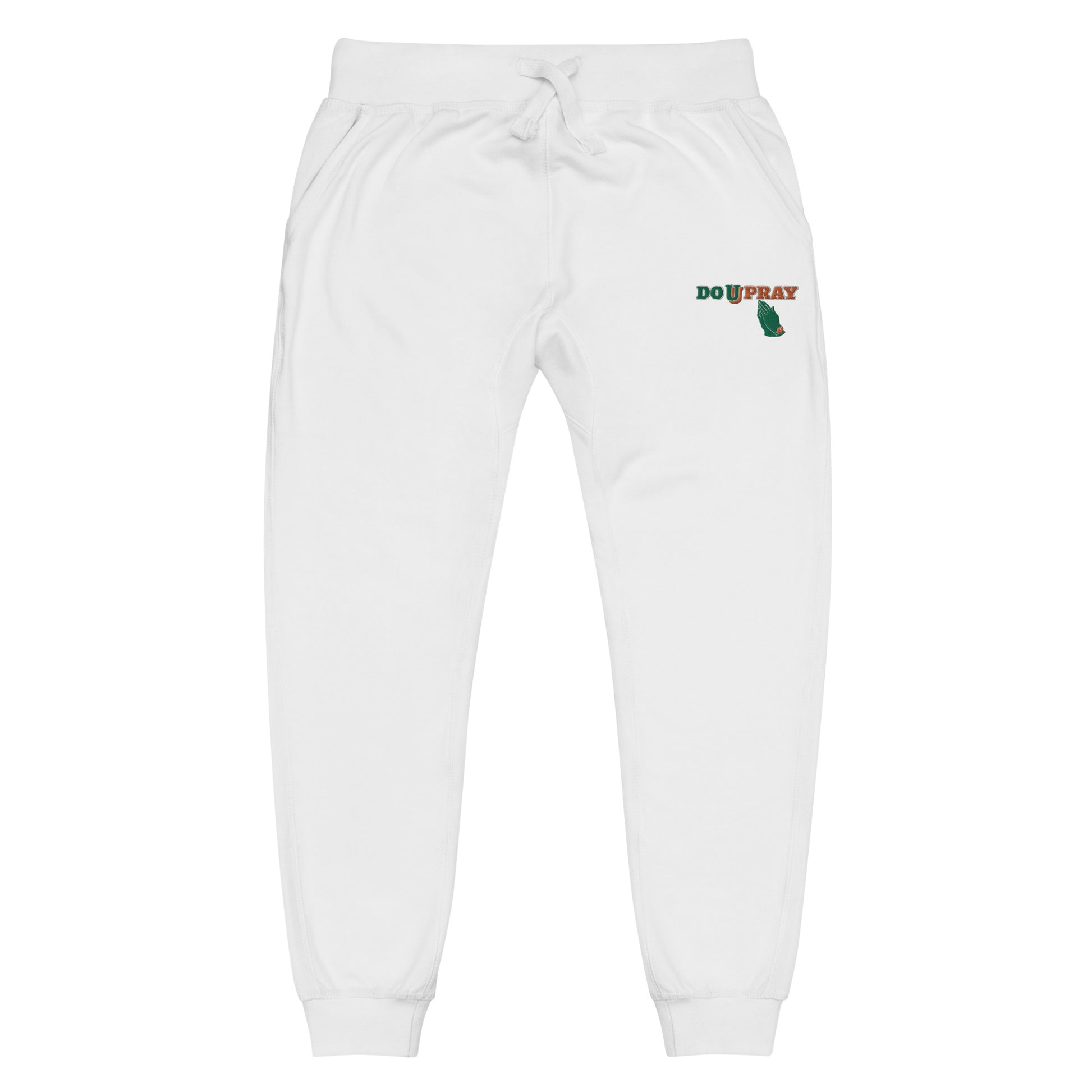 Do U Pray Sweatpants – Comfortable, faith-inspired sweatpants featuring a relaxed fit and deep pockets, part of the Believe Church Collection.