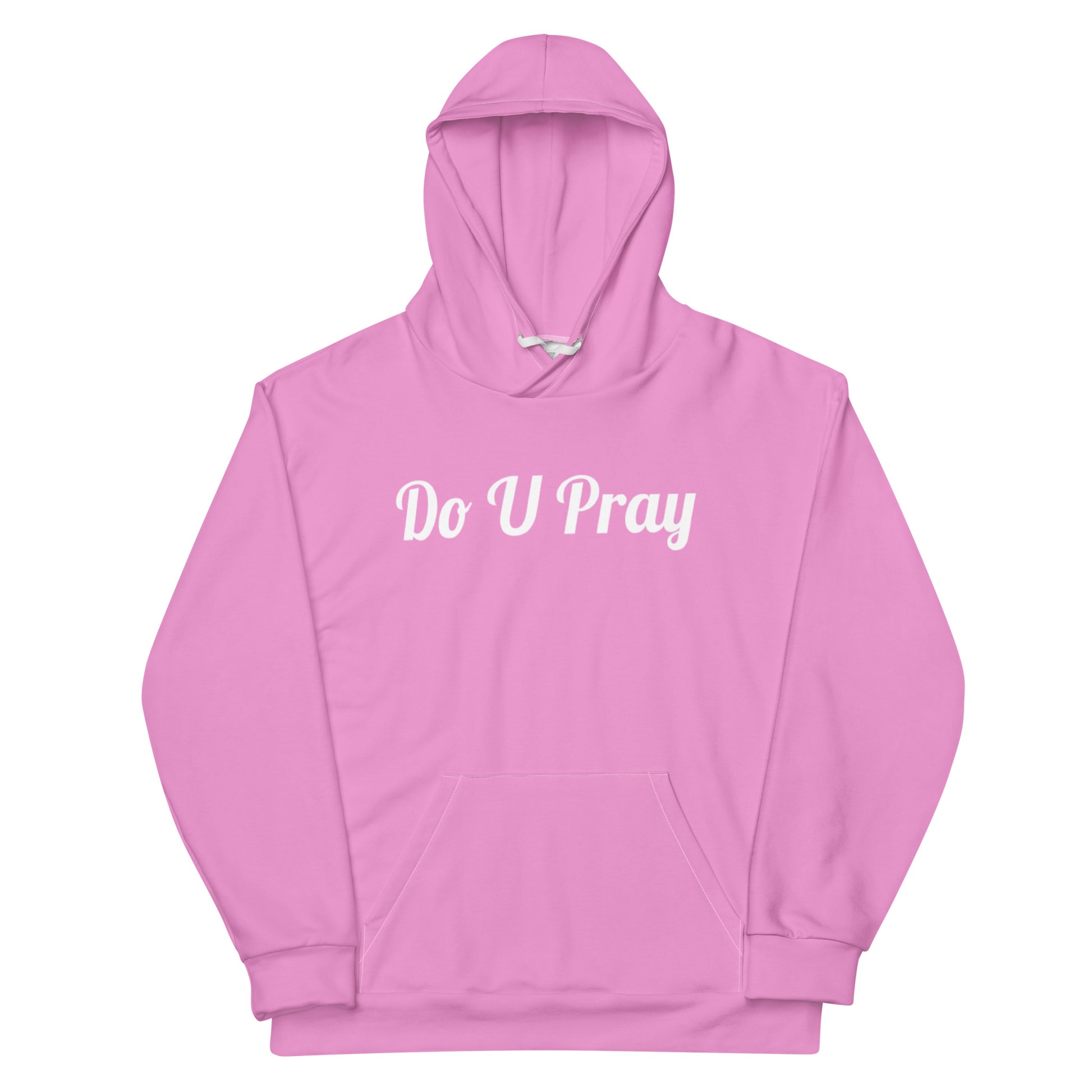 DoUPray Pink Pigment-Dyed Hoodie – Unisex vintage-style hoodie with a washed-out look.