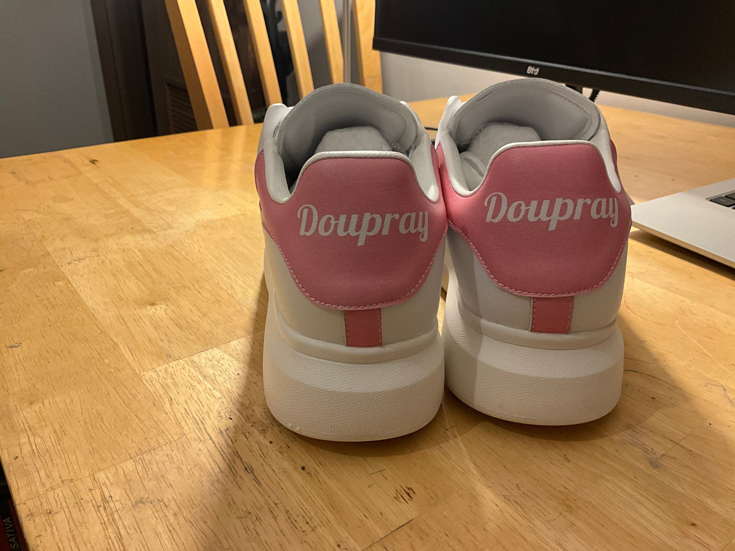 Doupray Leather Sneakers (Pink) Printy6