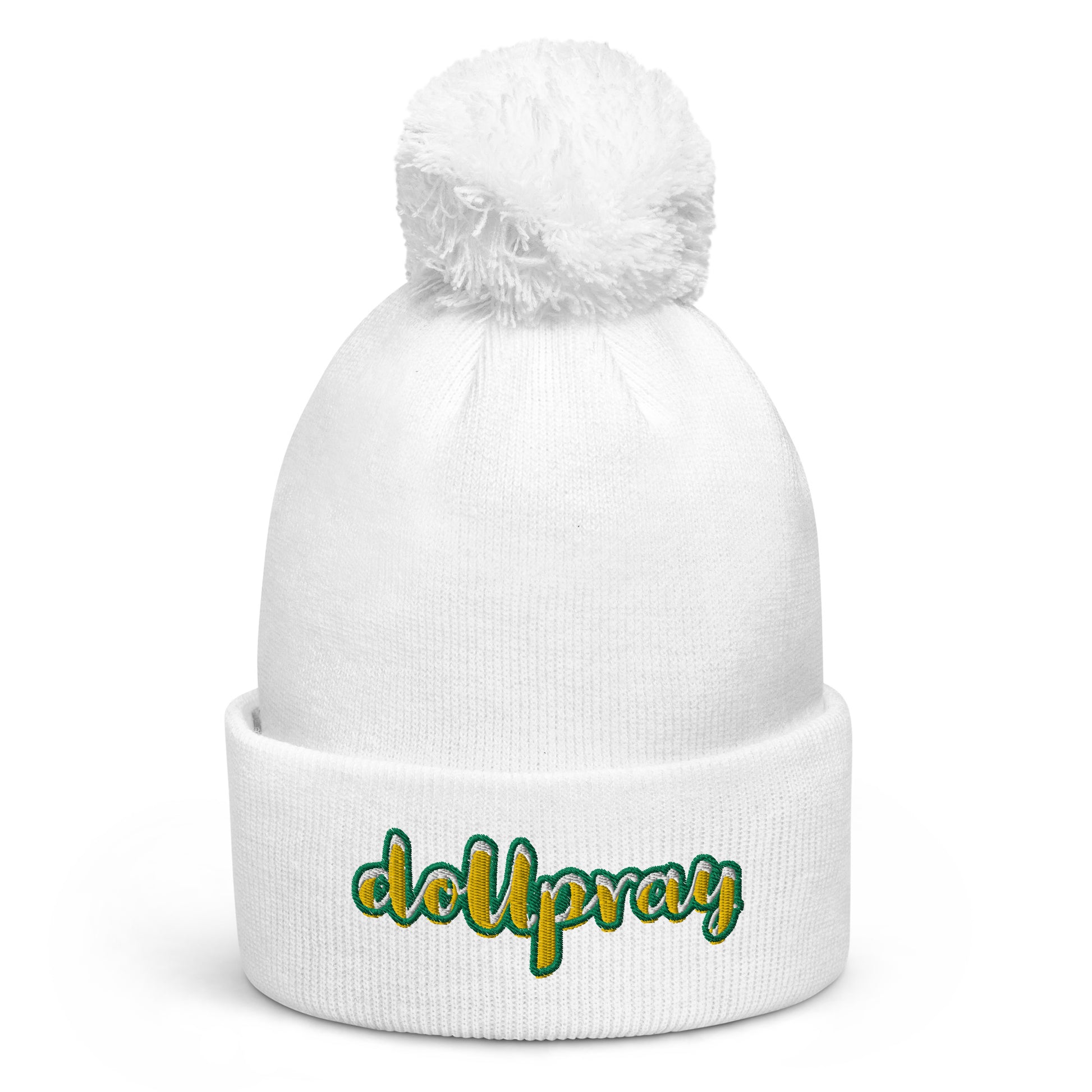 Pom Pom Beanie – Soft-touch acrylic cuffed beanie with matching pom pom by Do U Pray.