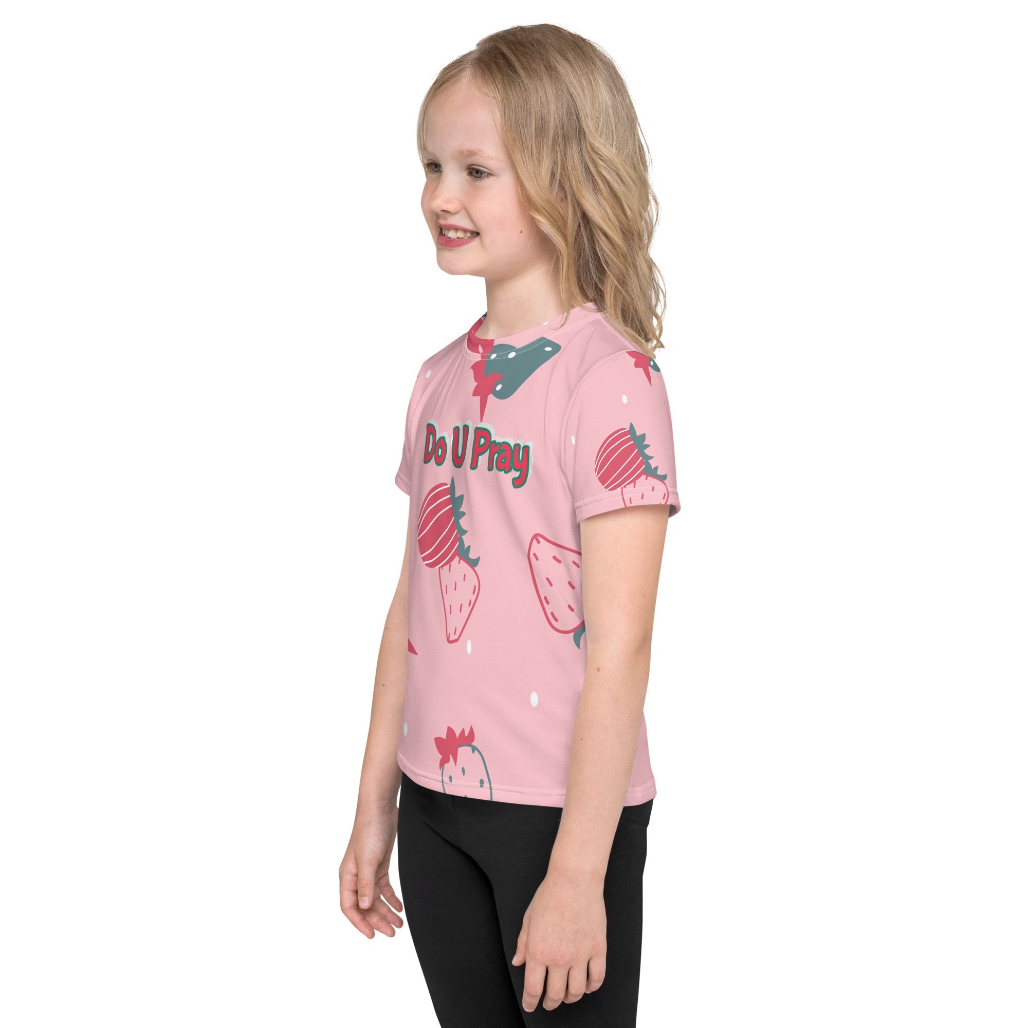 Kids crew neck t-shirt Do U Pray