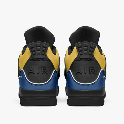 Step up your style with the Air Pray Blue/Gold Black Sneakers – bold design, ultimate comfort. Own your stride!