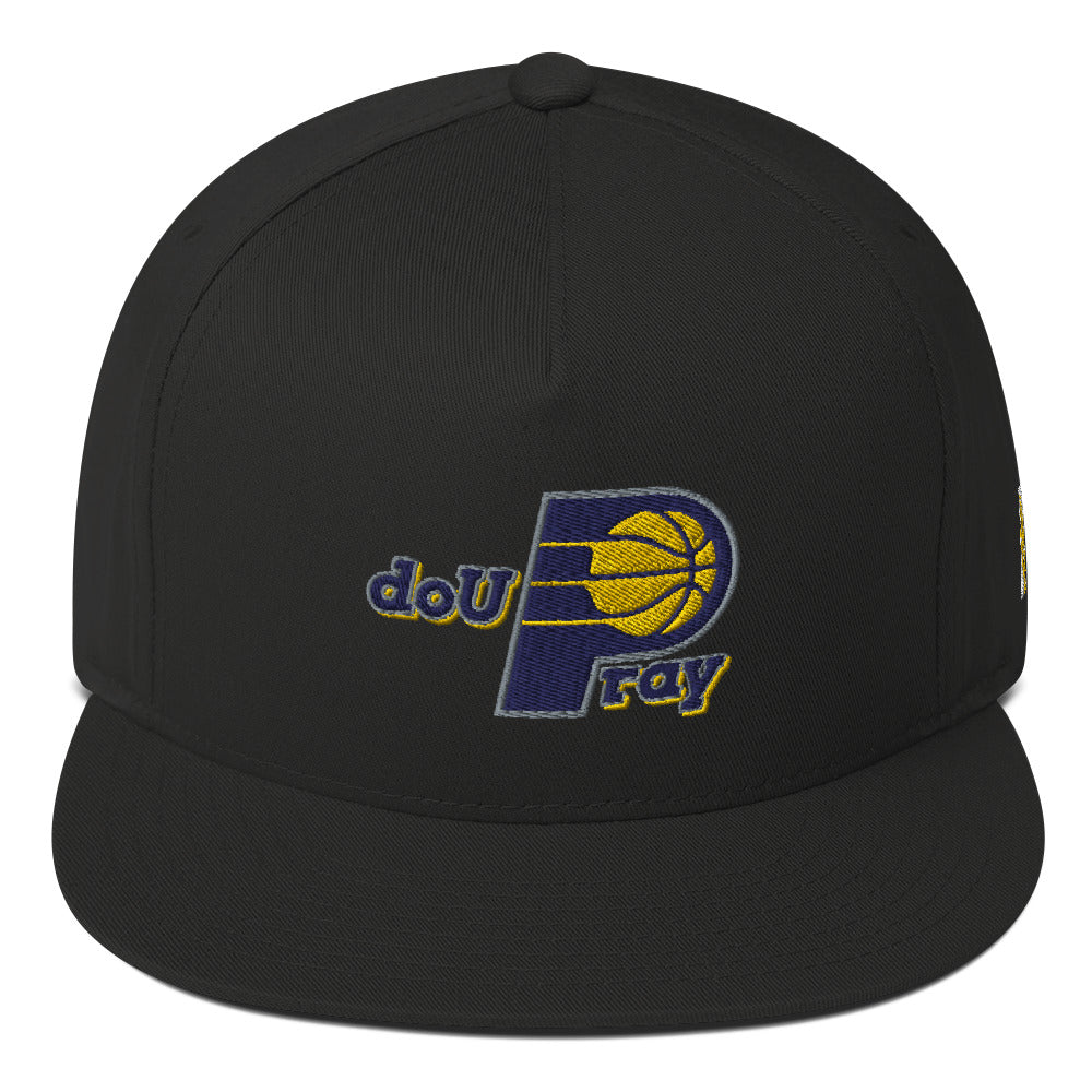 doUpray Pacer Bill Cap – High-profile five-panel cotton twill hat with green undervisor and snapback closure.