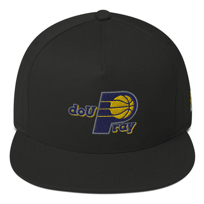 doUpray Pacer Bill Cap – High-profile five-panel cotton twill hat with green undervisor and snapback closure.
