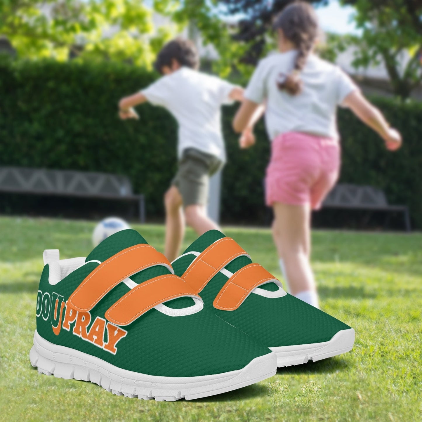 672. Kids Lightweight Velcro Sneaker Do U Pray