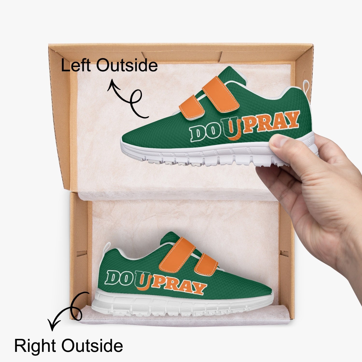672. Kids Lightweight Velcro Sneaker Do U Pray