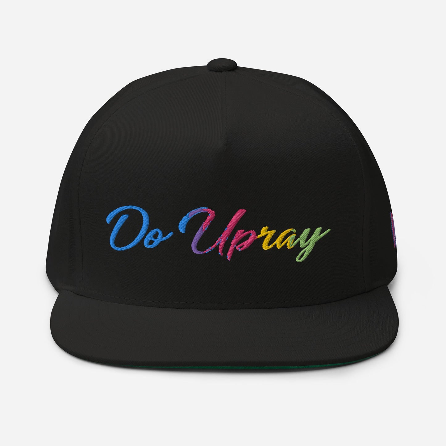 Rainbow Flat Bill Cap Do U Pray