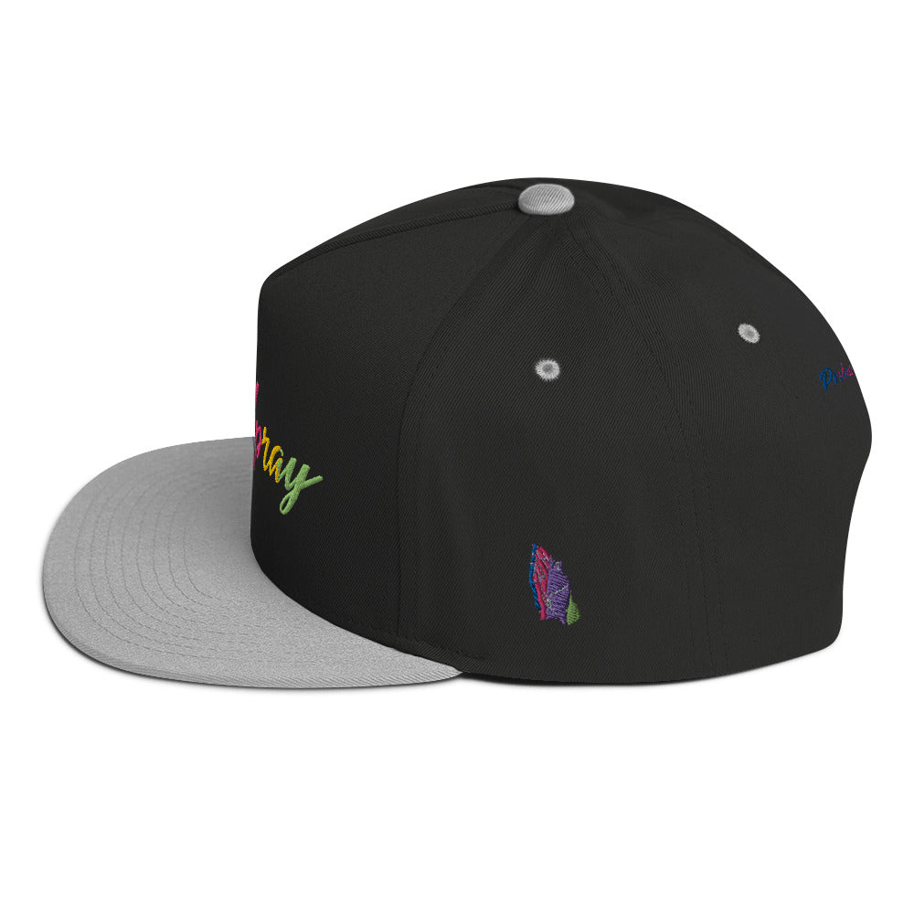 Rainbow Flat Bill Cap Do U Pray