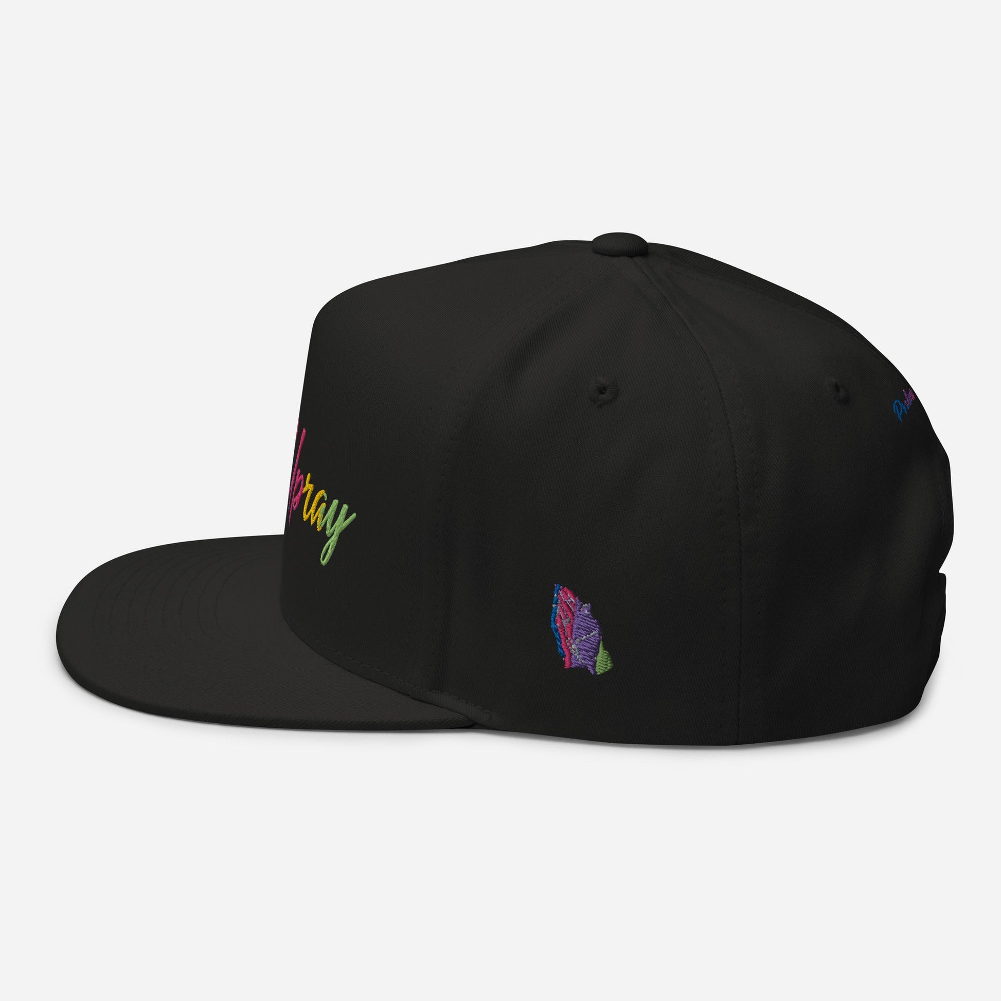 Rainbow Flat Bill Cap Do U Pray