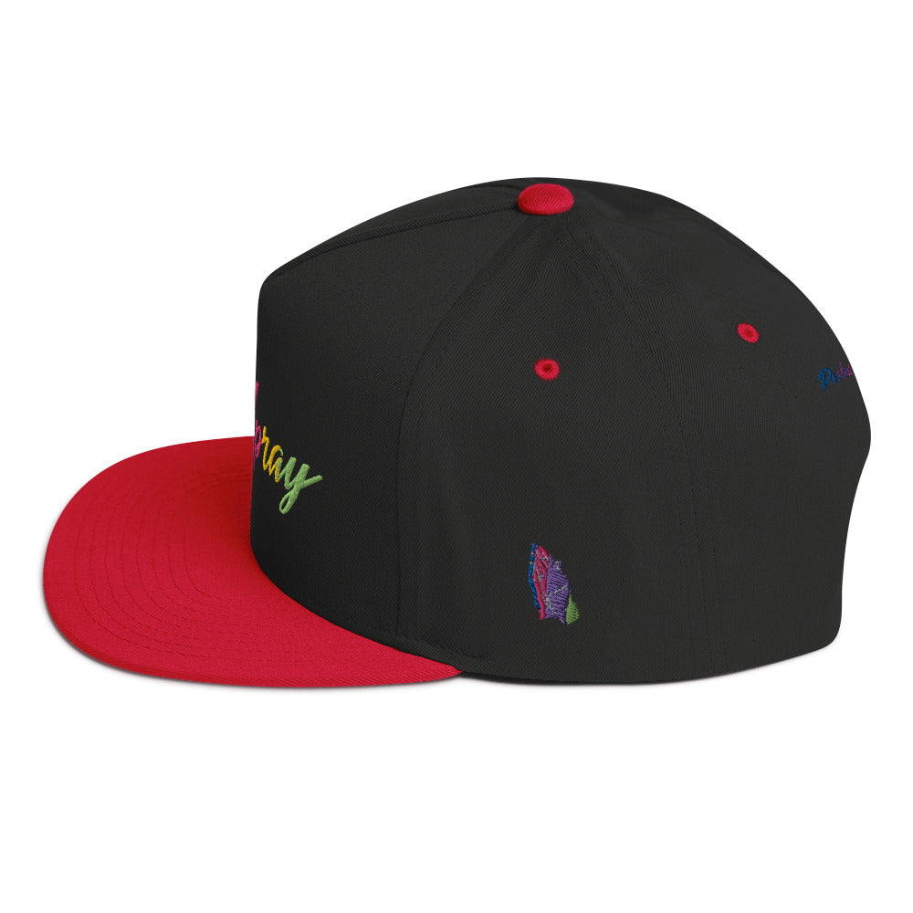 Rainbow Flat Bill Cap Do U Pray