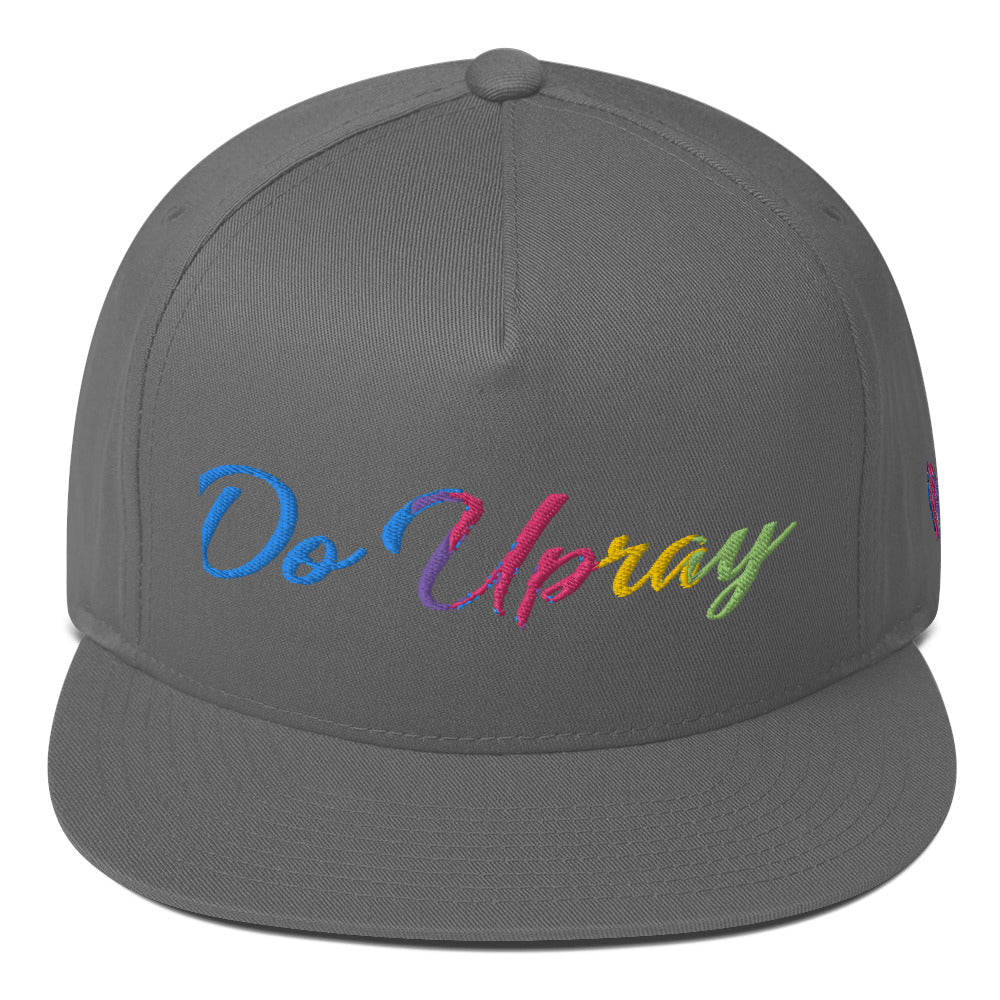 Rainbow Flat Bill Cap Do U Pray