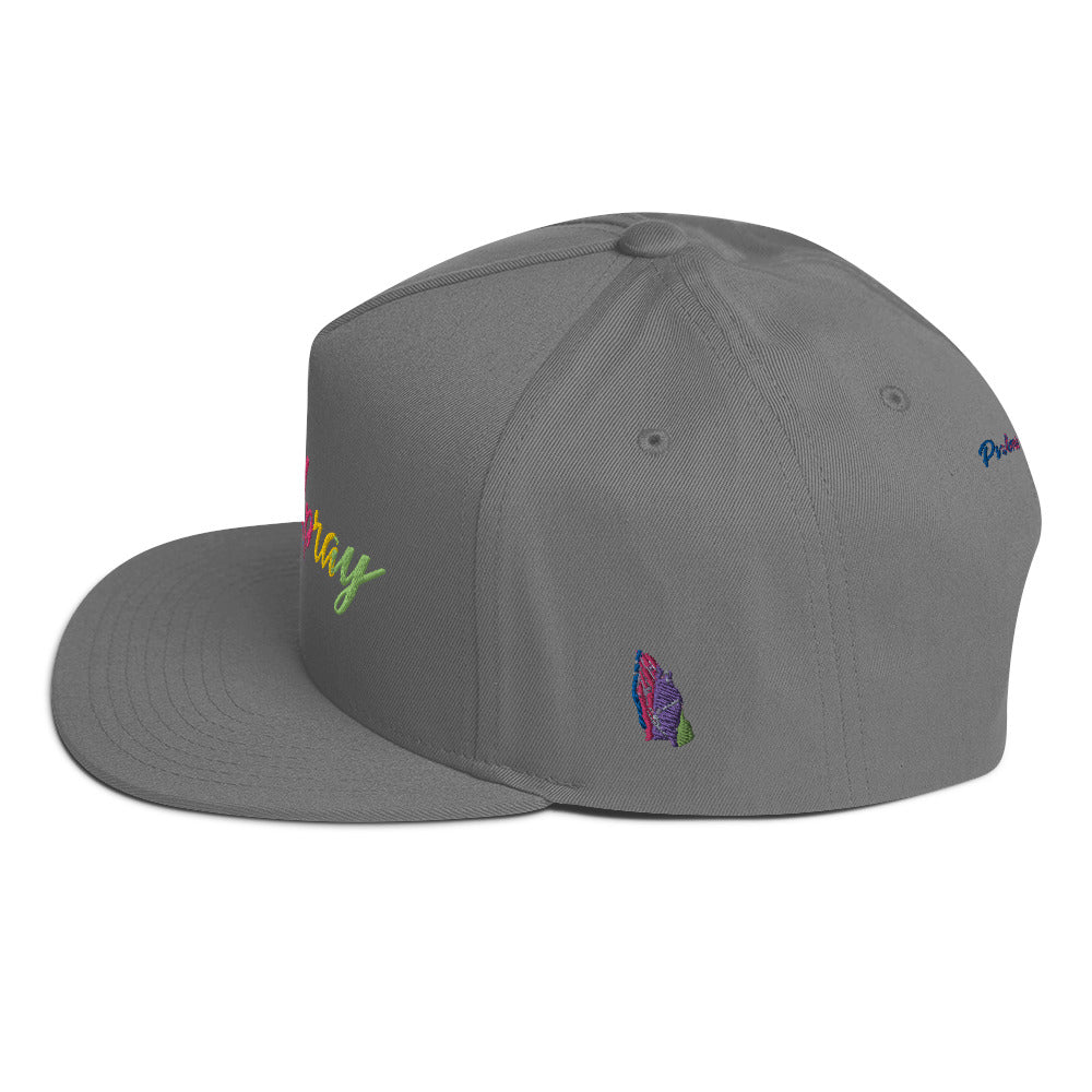 Rainbow Flat Bill Cap Do U Pray