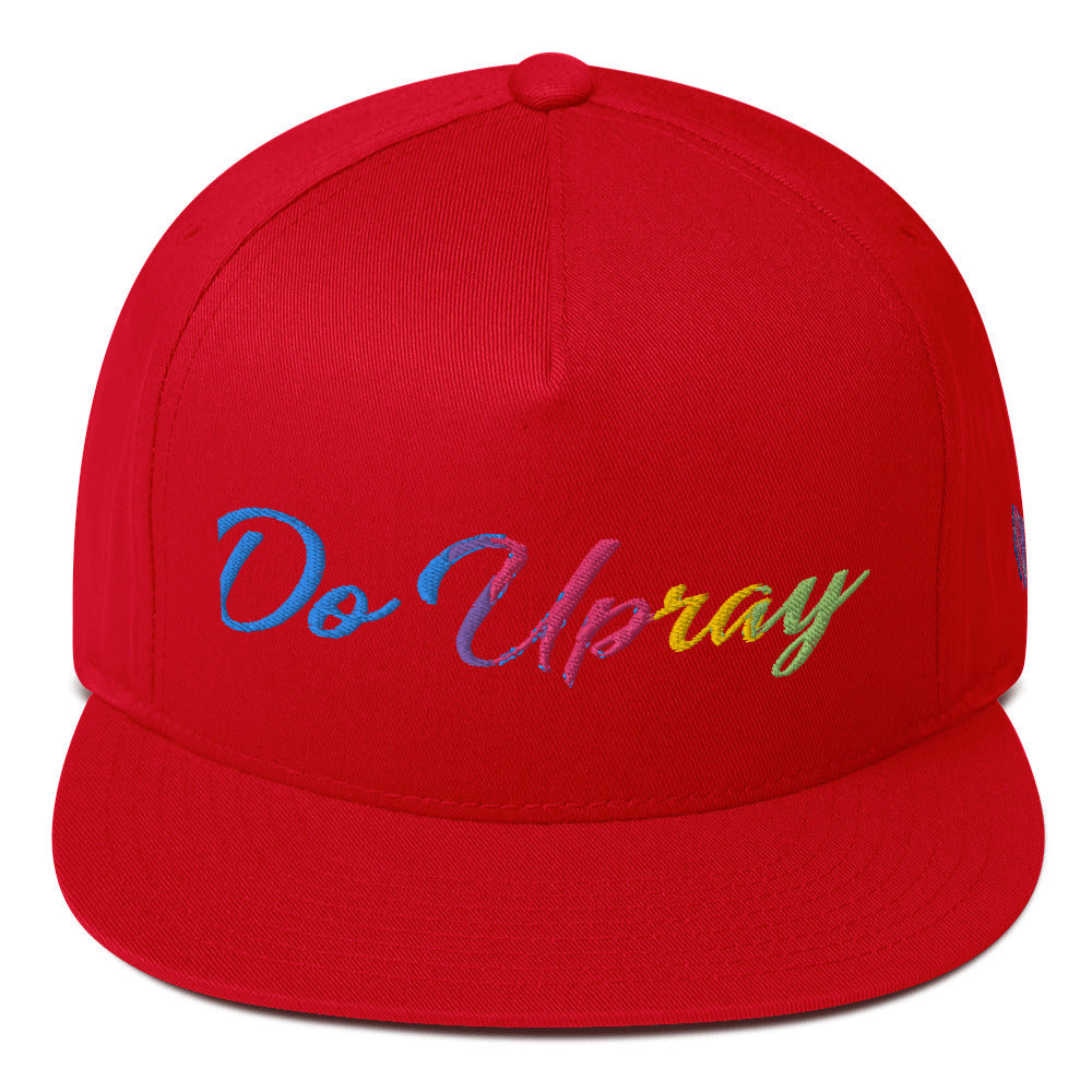 Rainbow Flat Bill Cap Do U Pray