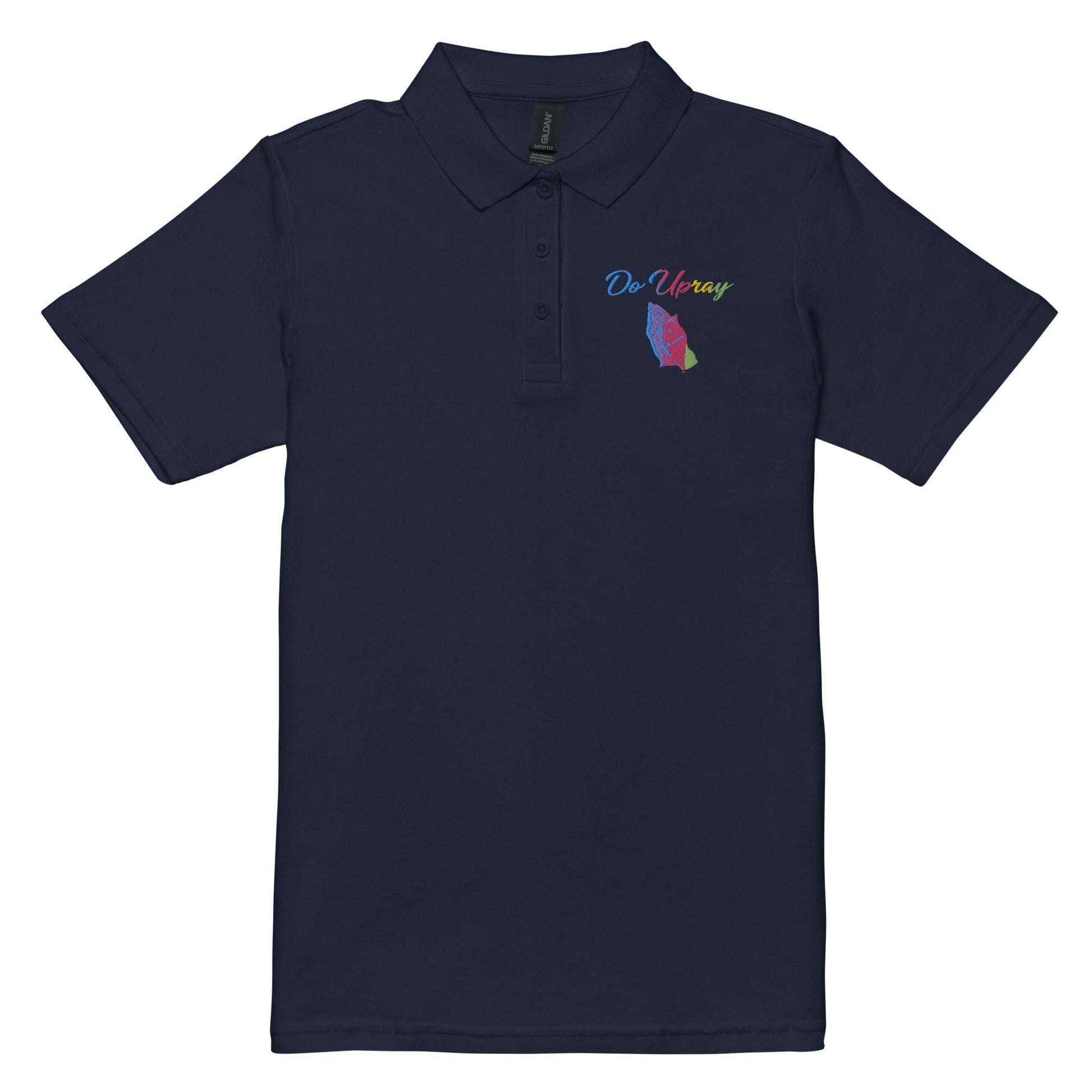 Women’s rainbow pique polo shirt Do U Pray