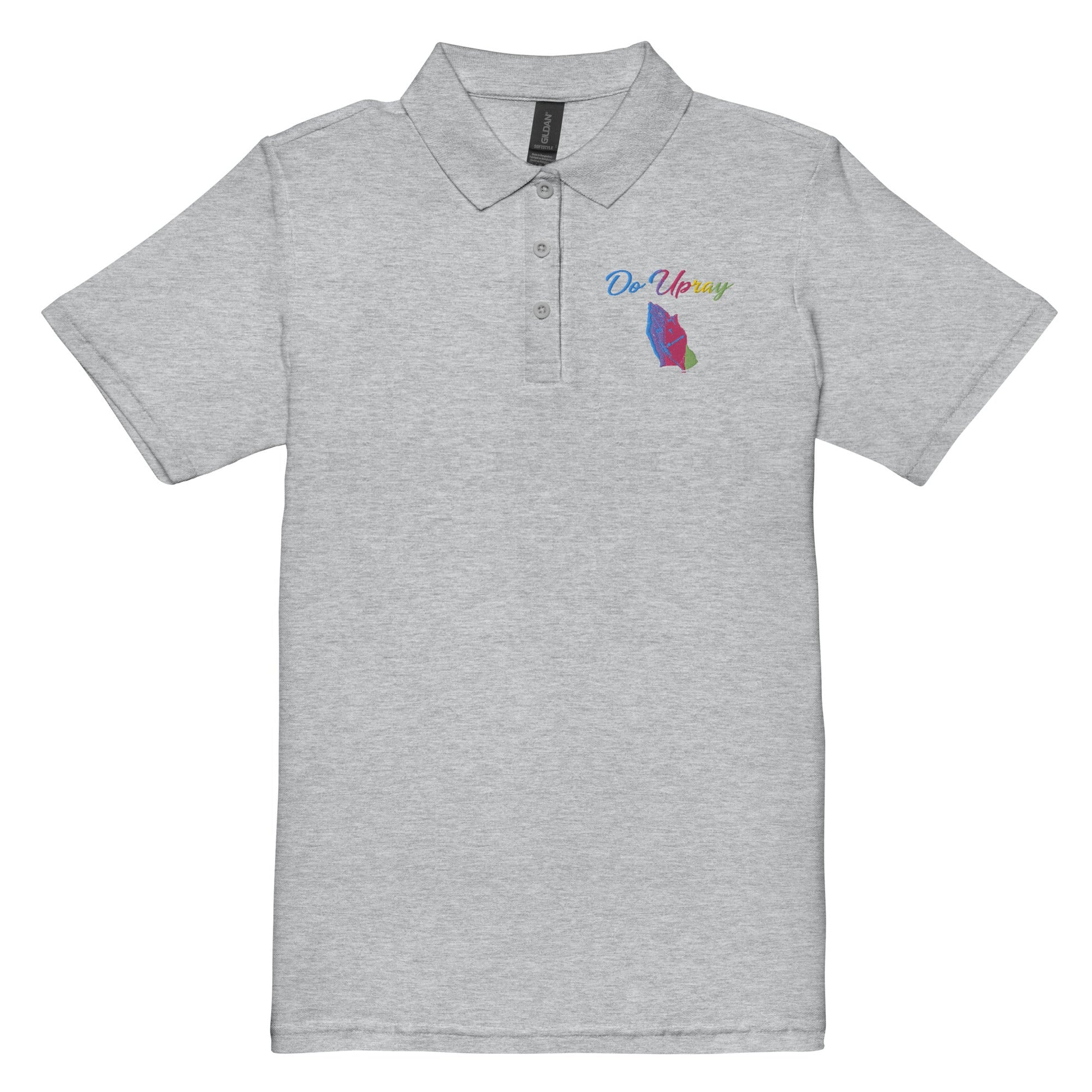 Women’s rainbow pique polo shirt Do U Pray