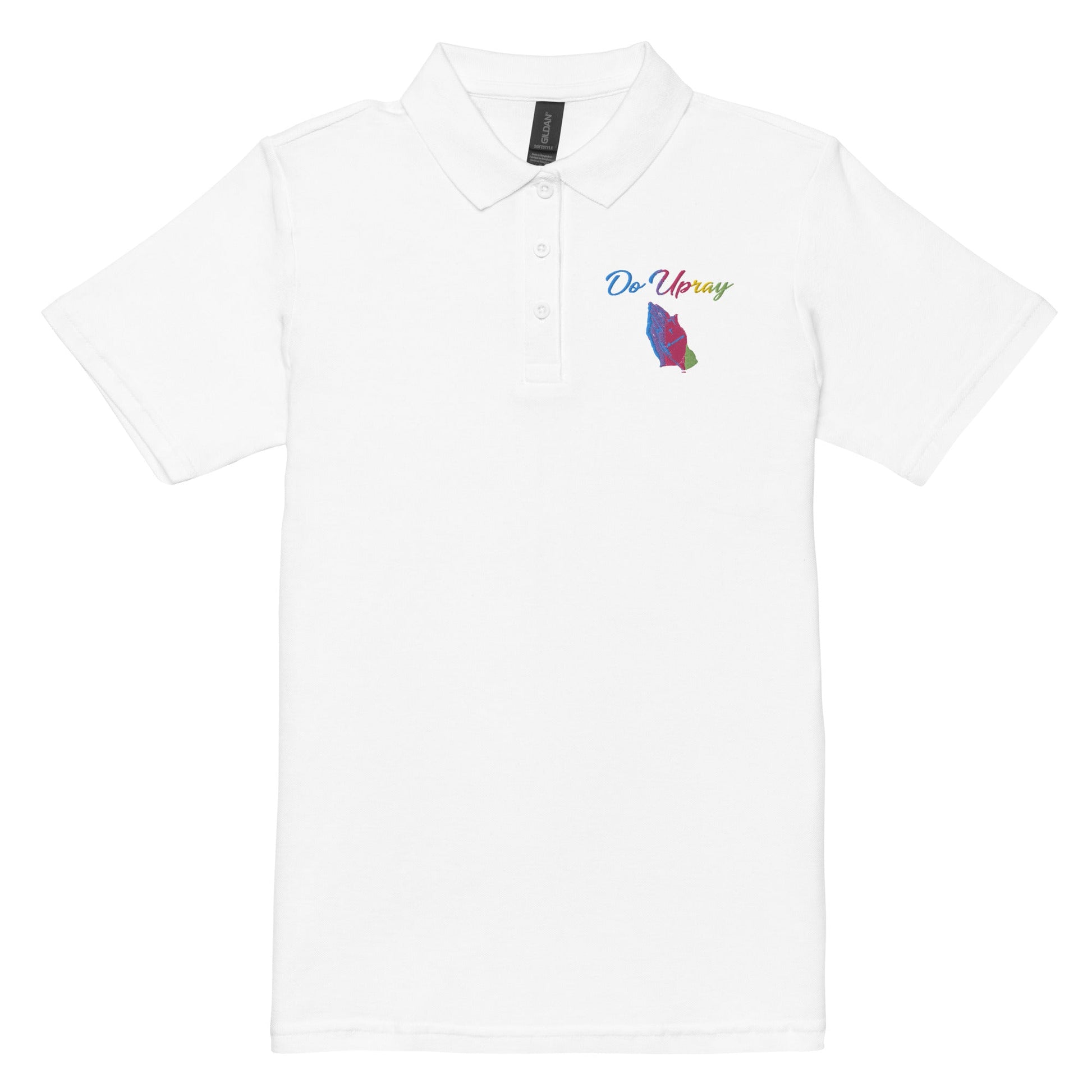 Women’s rainbow pique polo shirt Do U Pray